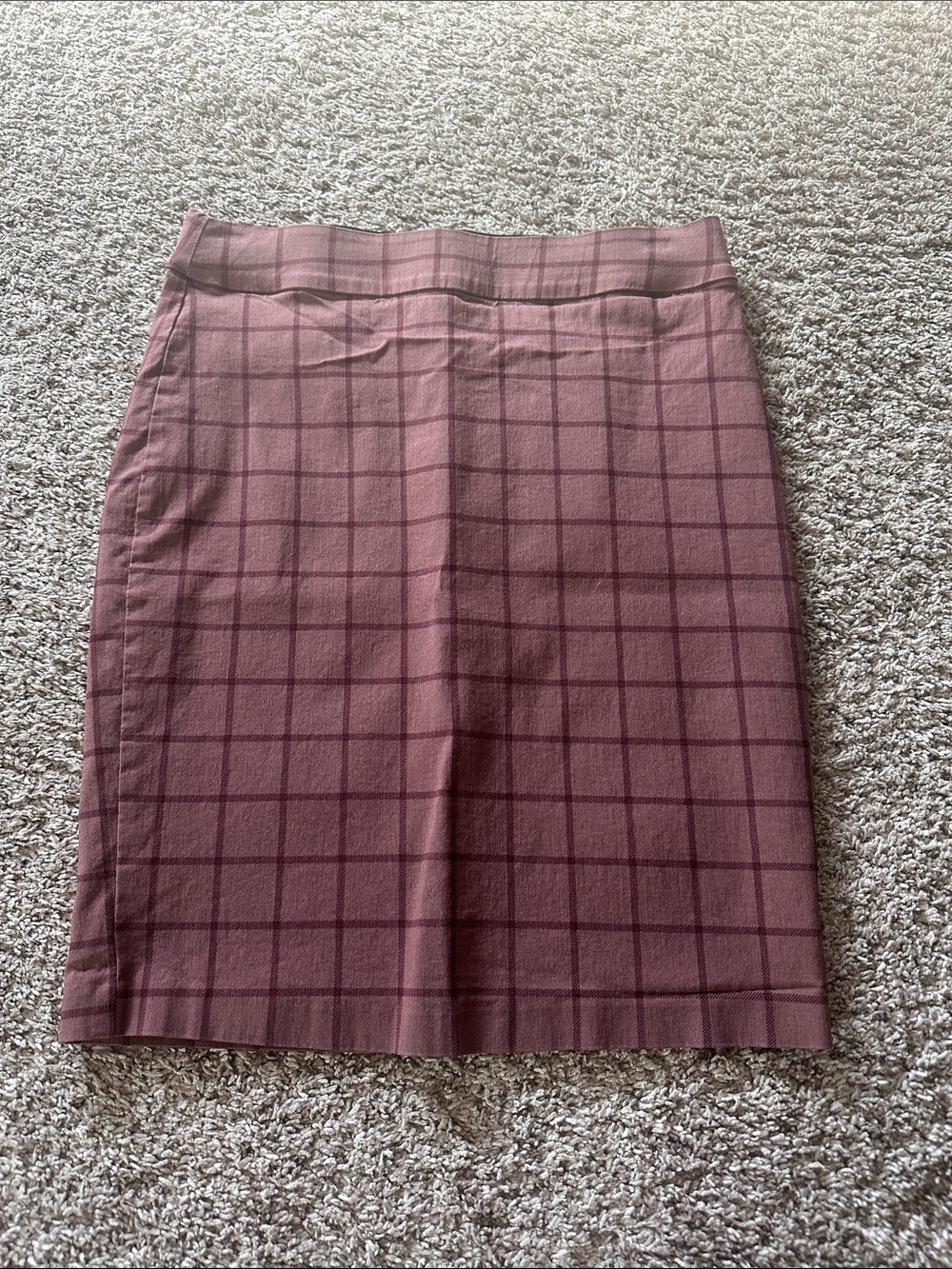 Maurices Mauve Plaid Pencil Skirt